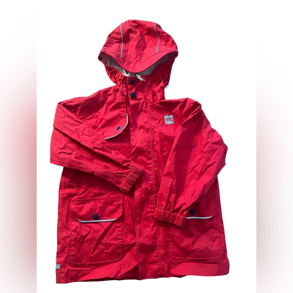Children’s Size 4 MEC red rain jacket